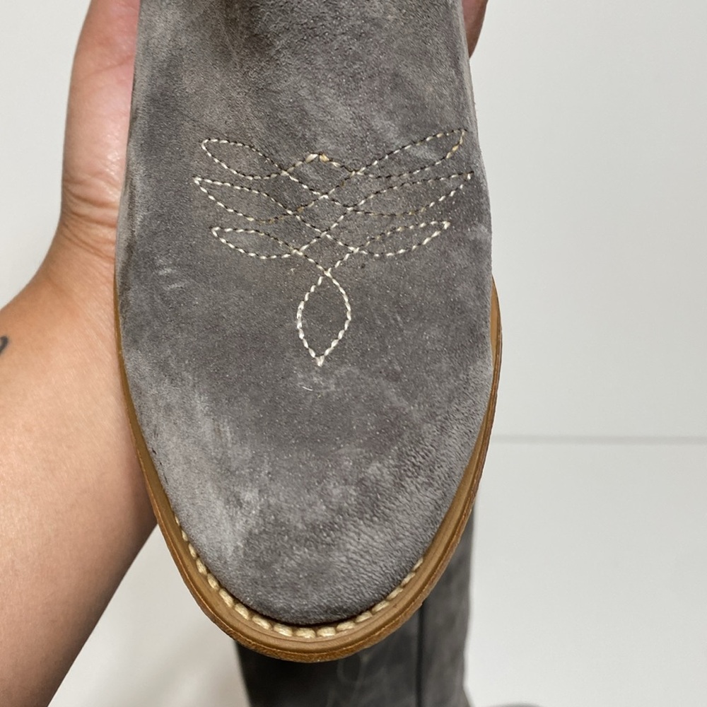 Wolverine Vintage Suede Flower Detail Vintage Cowboy Boots 1970’s - Picture 10 of 17
